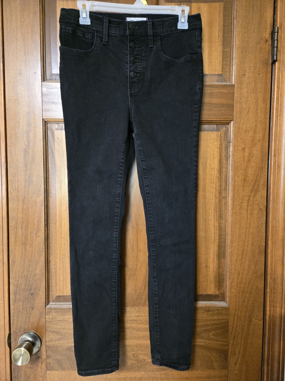 Madewell Women's Black Mid-Rise Button-Fly Skinny Jeans